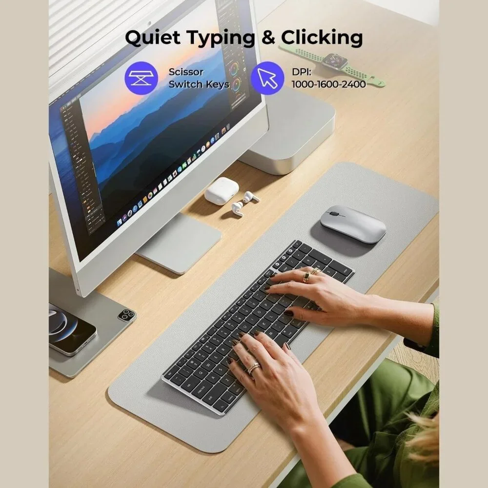 Seenda Wireless Bluetooth Keyboard Mouse  Mac Multi-Device Rechargeable